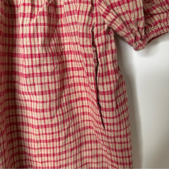 Plaid V-Neck mini Dress with Puff Sleeves by Only - Picture 7 of 12